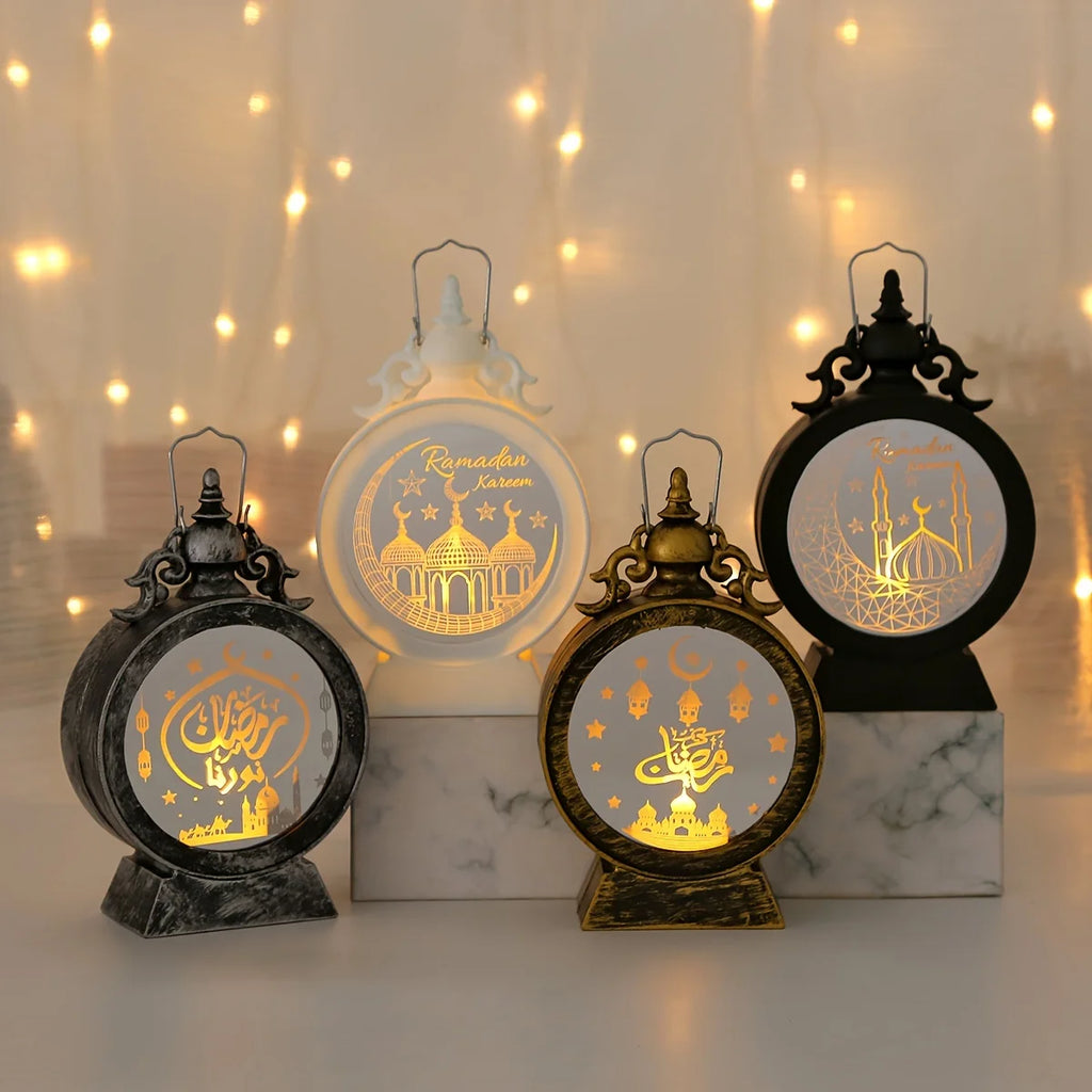 2024 Eid Mubarak Ornaments Led Lantern Light Ramadan Decorations Islamic Muslim Party Lights Ramadan Kareem Eid Al Adha Gift