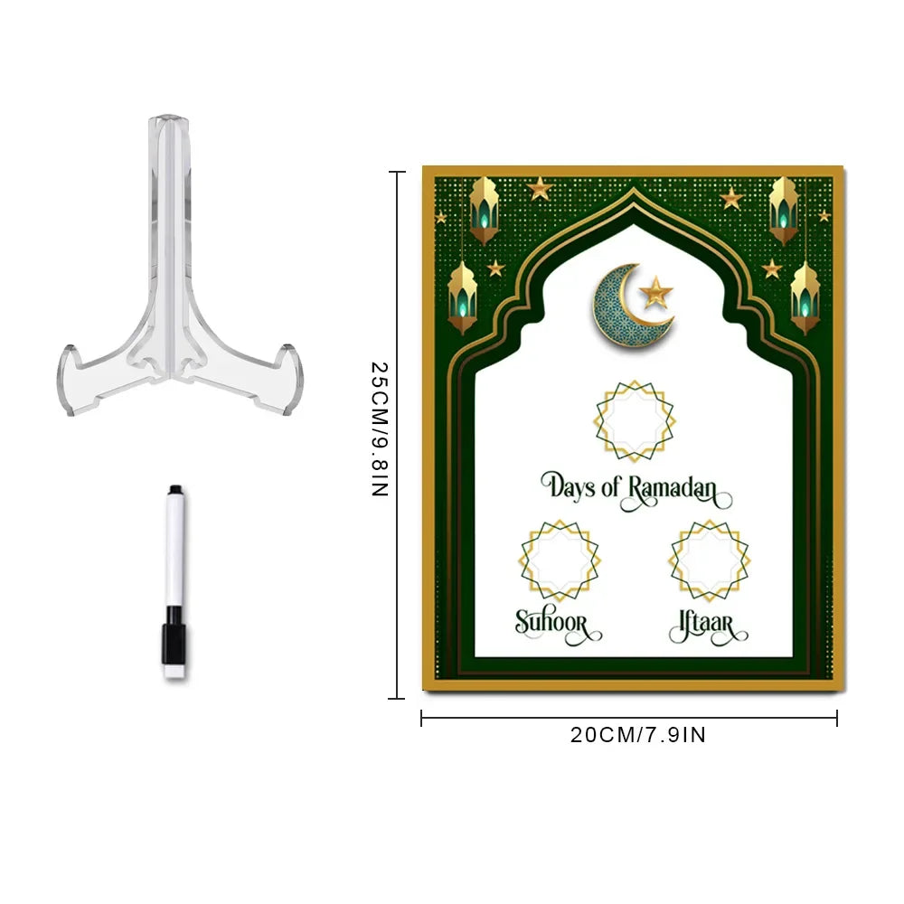 1 Pcs Ramadan Calendar Acrylic Eid Mubarak DIY Countdown 2024 Ramadan Decorations Countdown Ramadan Party Ornament