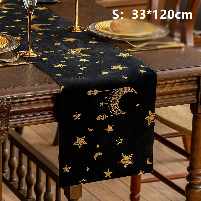 Eid Decorative Banner Islamic Muslim Star Moon Table Flags Ramadan Decorations 2026 For Walls Tables Party Gathering Supplies