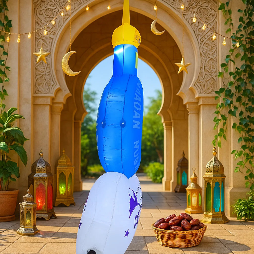 Ramadan Eid Mubarak Inflatable Decorations with LED Lights Muslim Islamic Holiday DIY Party Supplies  Outdoor Yard Ornament