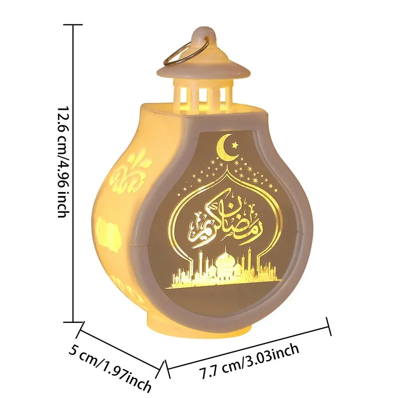 Ramadan Kareem Led Lantern Light Eid Mubarak Ornaments Decoration for Home 2026 Islamic Muslim Party Supplies Eid Al-Fitr Gift