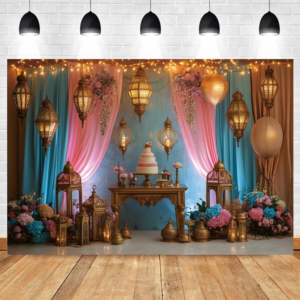 Eid Ramadan Mubarak Backdrop Morocco Night Islamic Muslim Festival Party Decor Family Photo Photography Background Photostudio