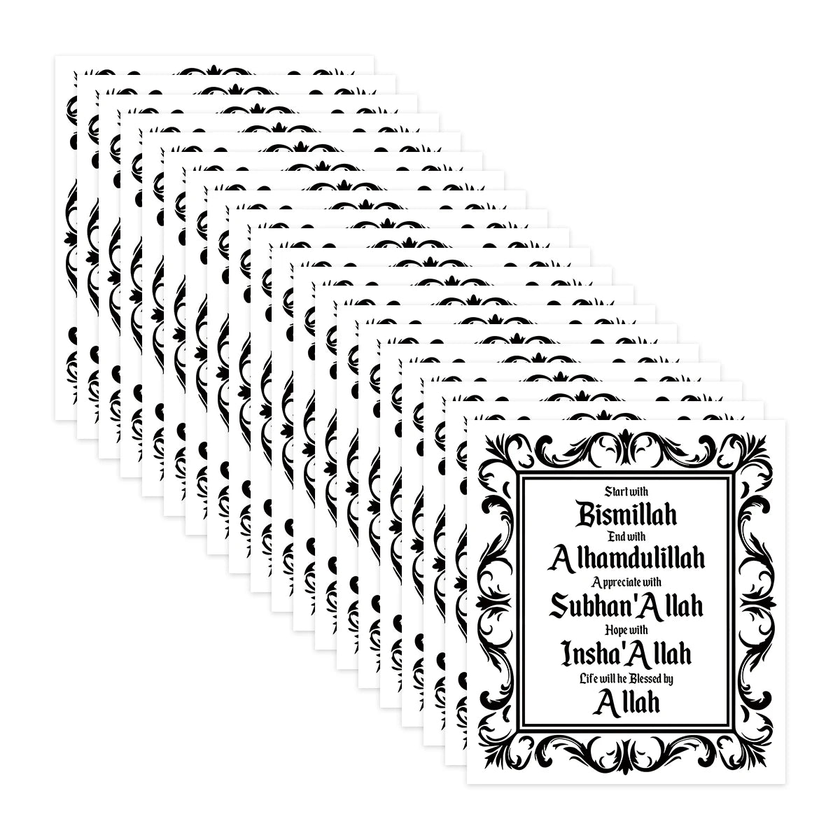 20pcs Islamic Stickers For Eid Mubarak Decoration,Golden And Black Self-Adhesive Decals Tags For Gift Wrapping,Candle,Bottle&Box