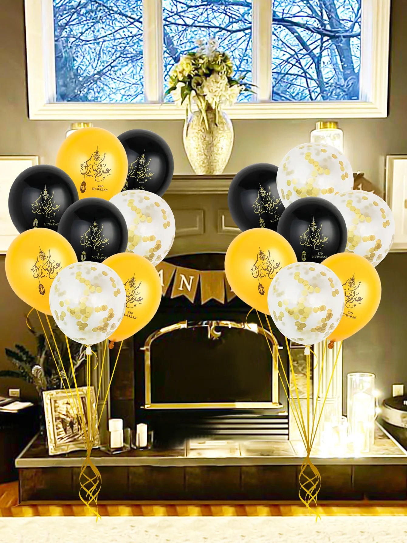 15pcs Ramadan latex balloon decorations, suitable for Eid al-Fitr celebrations, home Ramadan decorations, Ramadan party