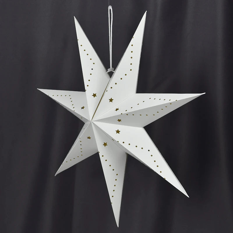 Eid Mubarak Decoration Hollow Star Hanging Pendant Ramadan Kareem LED Light Lantern 2025 Islamic Muslim Party Supplies Birthday