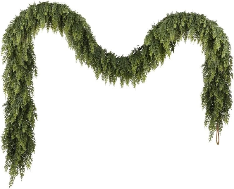 1/2pcs Artificial Plants Christmas Tree Cypress Leaf Garland Home Room Table Decor Outdoor Yard Pine Rattan Hanging Adorn Wreath