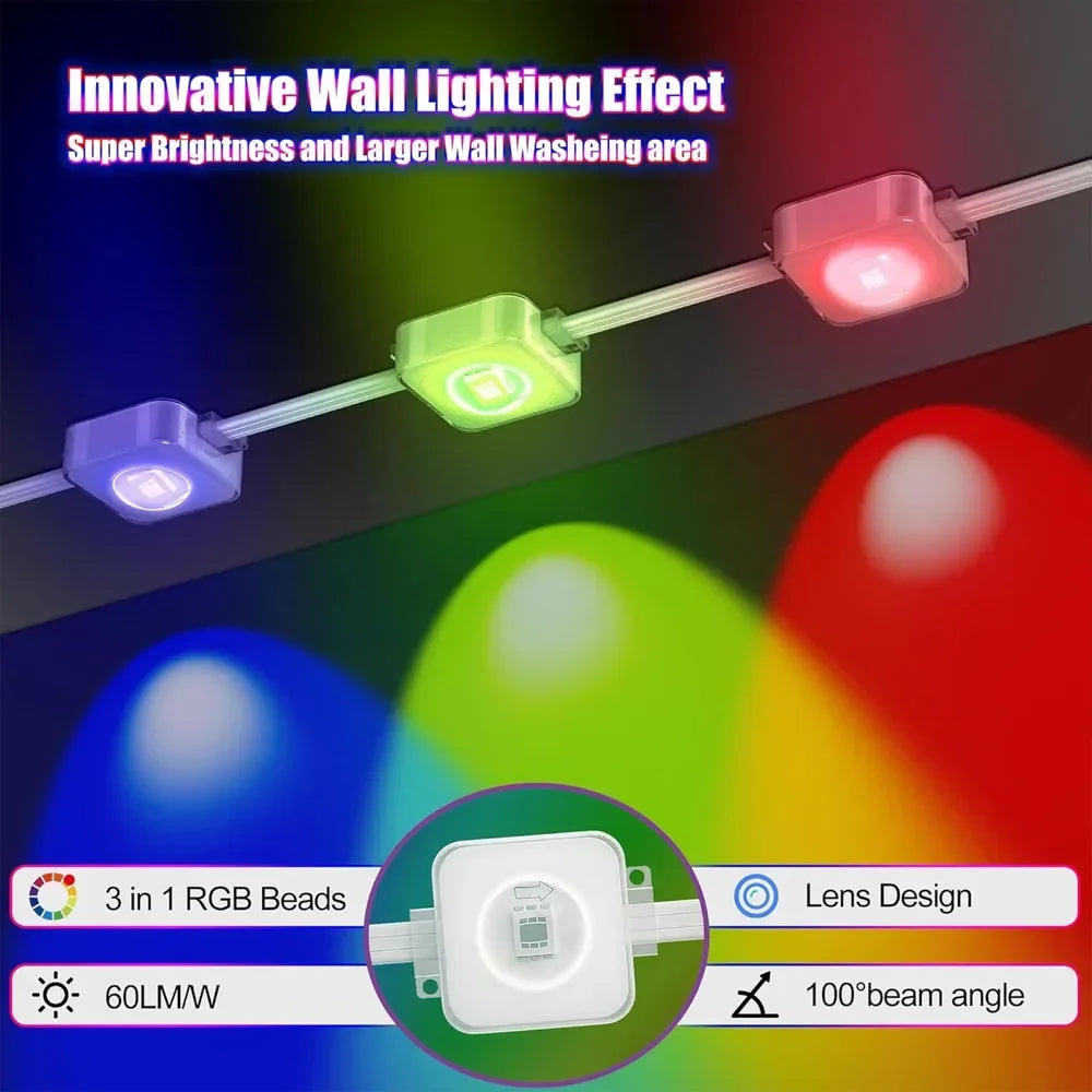 300FT Permanent Outdoor RGB Lights IP67 Waterproof Smart Eave Light DIY Scenes for House Roof Decor Christmas Holiday Daily