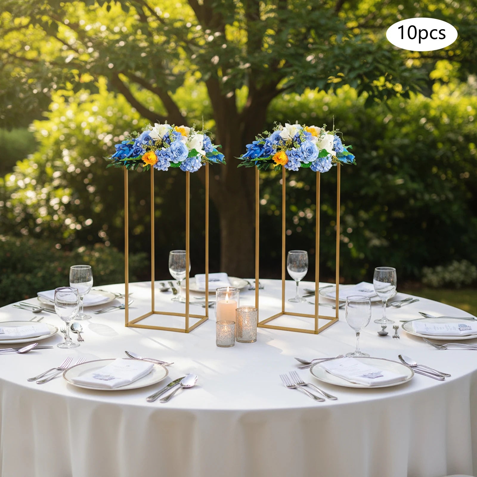 10PCs 23.62inch Tall Metal Flower Stand Geometric Flower Vase Stand for Wedding Table Centerpieces,Party, Events, Home Deco