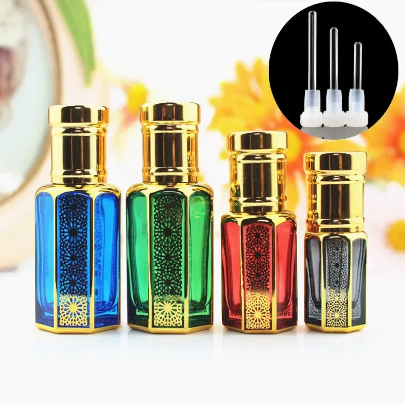 20pcs/lot 3ml 6ml 12ml Glass Perfume Bottle with Stick Colorful Essential Oil Container Bottles Empty Refillable