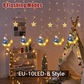 3M 10LED EU Plug Star Lamp Curtain, Ramadan Lamp for Bedroom, Home & Outdoor, Eid Party Decoration