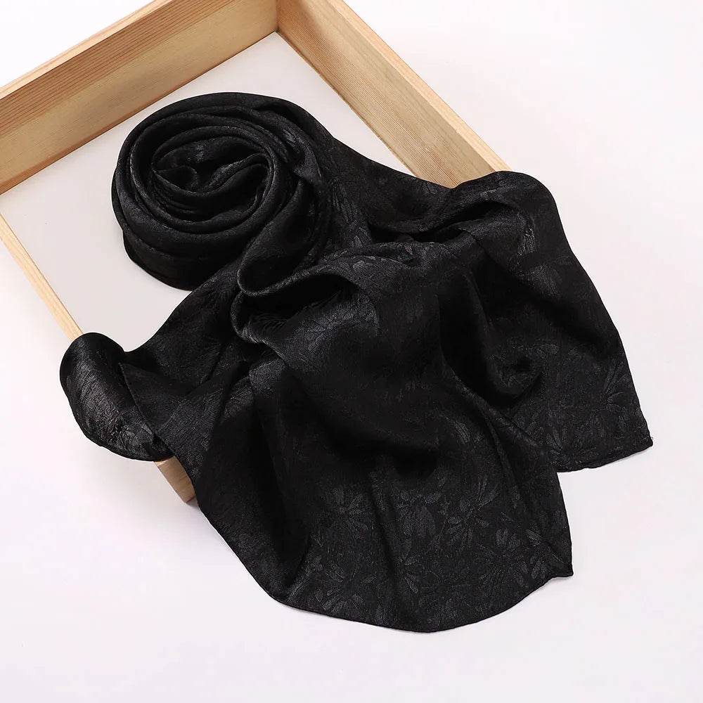 Premium Glimmer Satin Silk Crepe Crinkle Shawl Glitter Breathable Light Weight Muslim Women Scarf Hijab Long Shawl