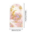 Pink Ramadan flower arch background cloth party decoration festival home decor EID Mubarak Flower Moon Star Light banner gift