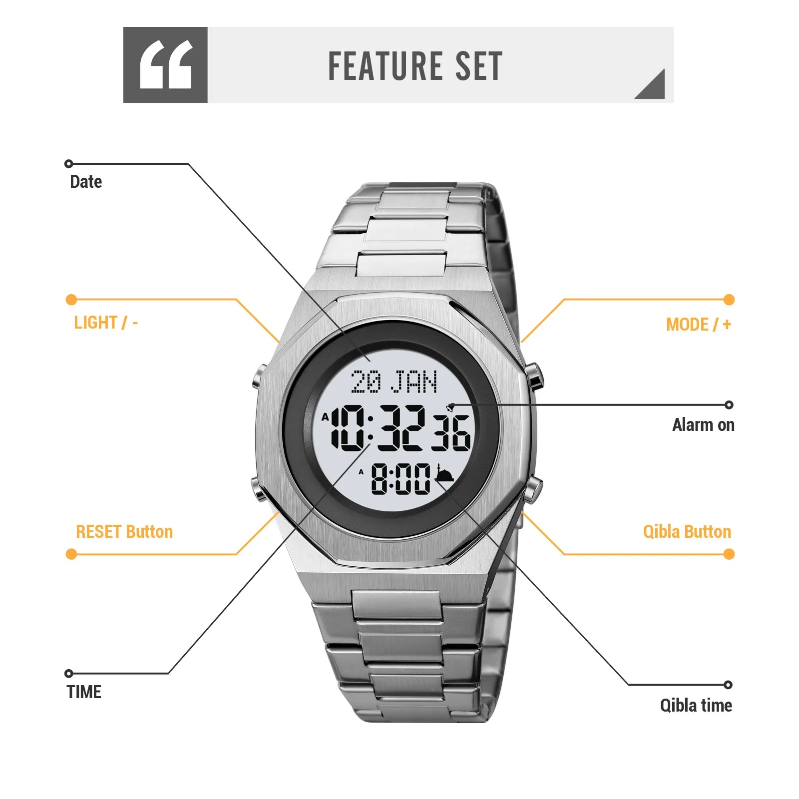 Muslim Qibla Direction Instruct Watch Men Women Prayer Multifunctional Worship Watches Luxury Male Original Wristwatch