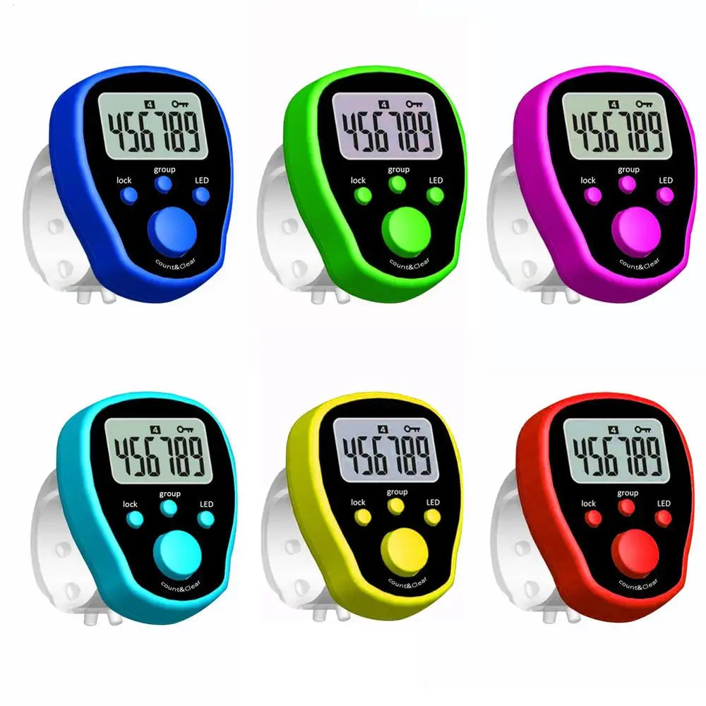 5 Channel Finger Counter LCD Electronic Digital Chanting Counters Tally Counter Mini Stitches Marker Row Finger Counter, Battery Included