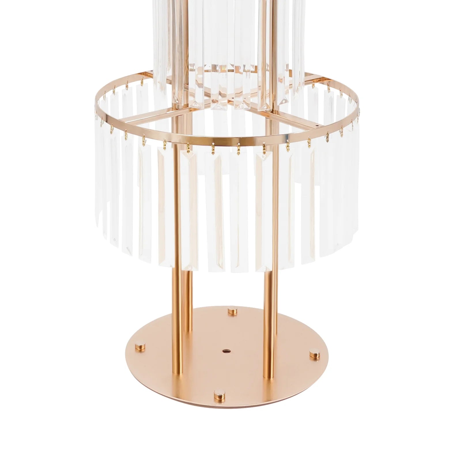 5 Tiers Gold/Silver Wedding Centerpieces Flower Stand Vase Centerpiece Acrylic Flower Stand with Hanging Acrylic