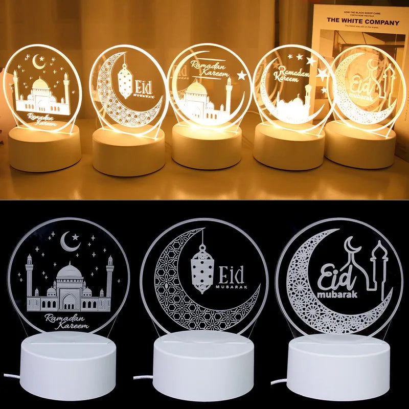 EID Night Light Mubarak Ramadan Decoration For Home 2025 Islamic Muslim Party Decor Ramadan Kareem Happy Eid Al Adha Ramadan