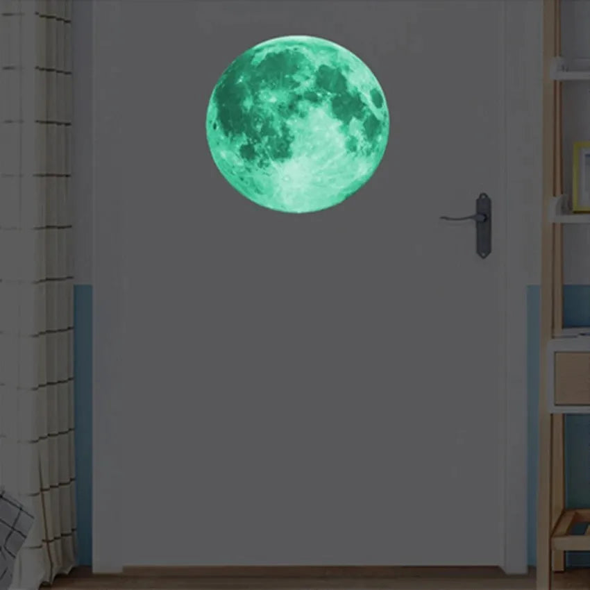 Luminous Moon Stickers Star Sky Fluorescent Wall Decals Glow in the Dark Kids Bedroom Living Room Bathroom for Home Decorations