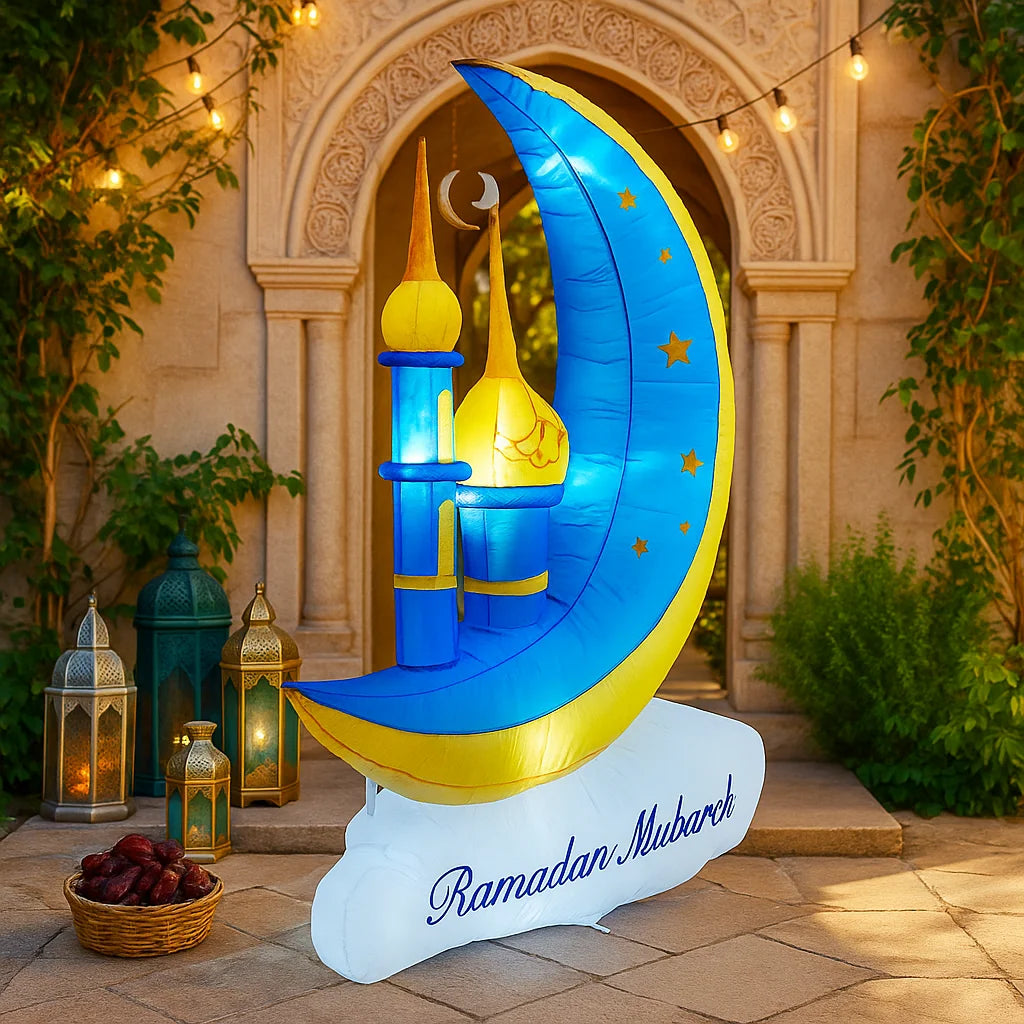 Muslim Islamic Ramadan Inflatable toys LED Decor Airblown Outdoor Yard Garden Eid Mubarak Fasting Celebrate Holiday Ornament
