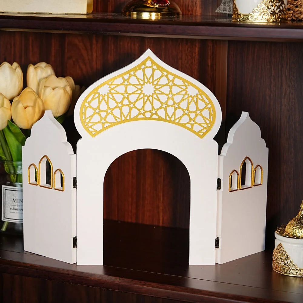 Umrah Arch Decoration Eastern Calendar Festival PVC Desktop Home Decor Calendar Stand 2026 Happy Days Of Ramadan Party DIY