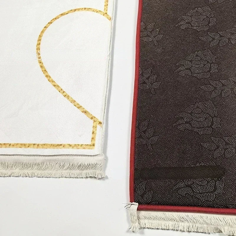 Couple Set Prayer Mat Thick Printed Flannel Adult Worship Mats Prayer Carpets for Living Room Rugs Alfombras Para Sala