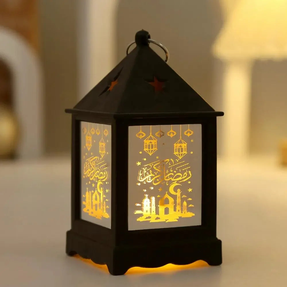 2025 Eid Mubarak Wind Lantern Ornaments Ramadan Led Portable Lamp Eid Al Adha Gifts Muslim Gurbang Ramadan Decoration for Home