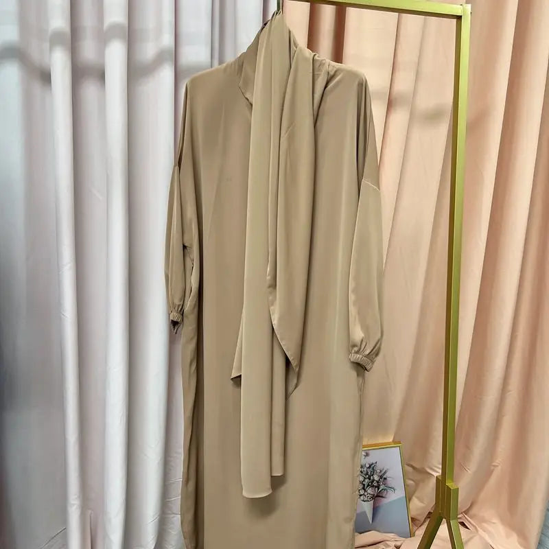 Ramadan One Piece Muslim Prayer Garment Women Hijab Abaya Maxi Dress Khimar Burqa Islamic Clothing Overhead Arab Robe