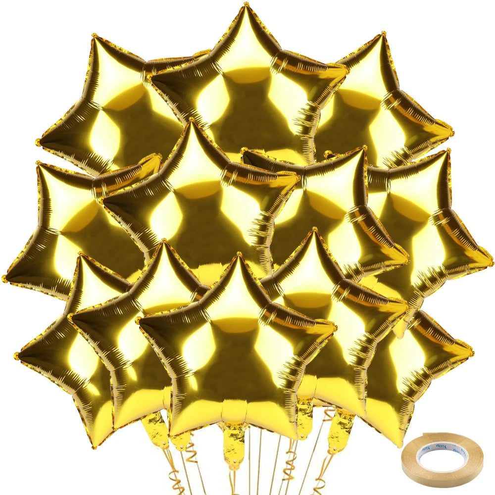 18inch Star Foil Balloon Mixed Rose Gold Helium Pentagram Balloons Wedding Birthday Party Decoration Baby Shower Aluminum Ballon