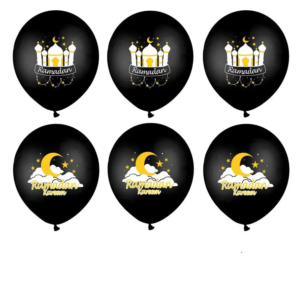 10Pcs Eid Mubarak Latex Balloon Ramadan Kareem Decoration Air Globos Ramadan Mubarak Muslim Islamic Festival Party Supplies 2024