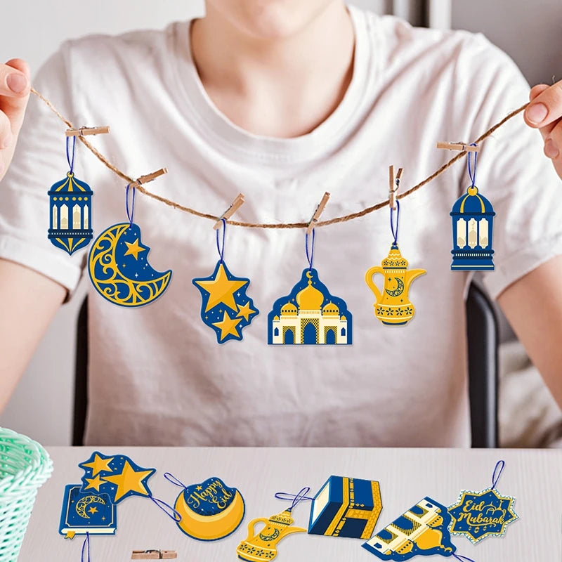 2026 Eid Mubarak Pulling Flag Ramadan Hanging Pendants Decoration  Middle East Festival Party Islamic Muslims Decor Ornaments