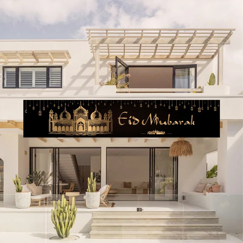 Eid Mubarak Outdoor Banner Flag Ramadan Decoration For Home Islamic Muslim Party Decor EID Gifts Abaya AL Adha Ramadan Kareem