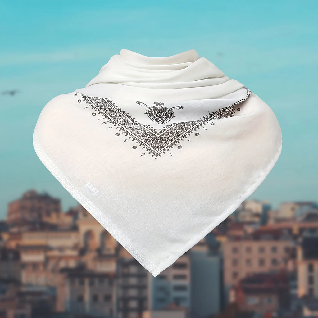 Arab Saudi Men's Shemagh Scarf Wrap, Cotton Keffiyeh Ghutra Headscarf for Middle East Style