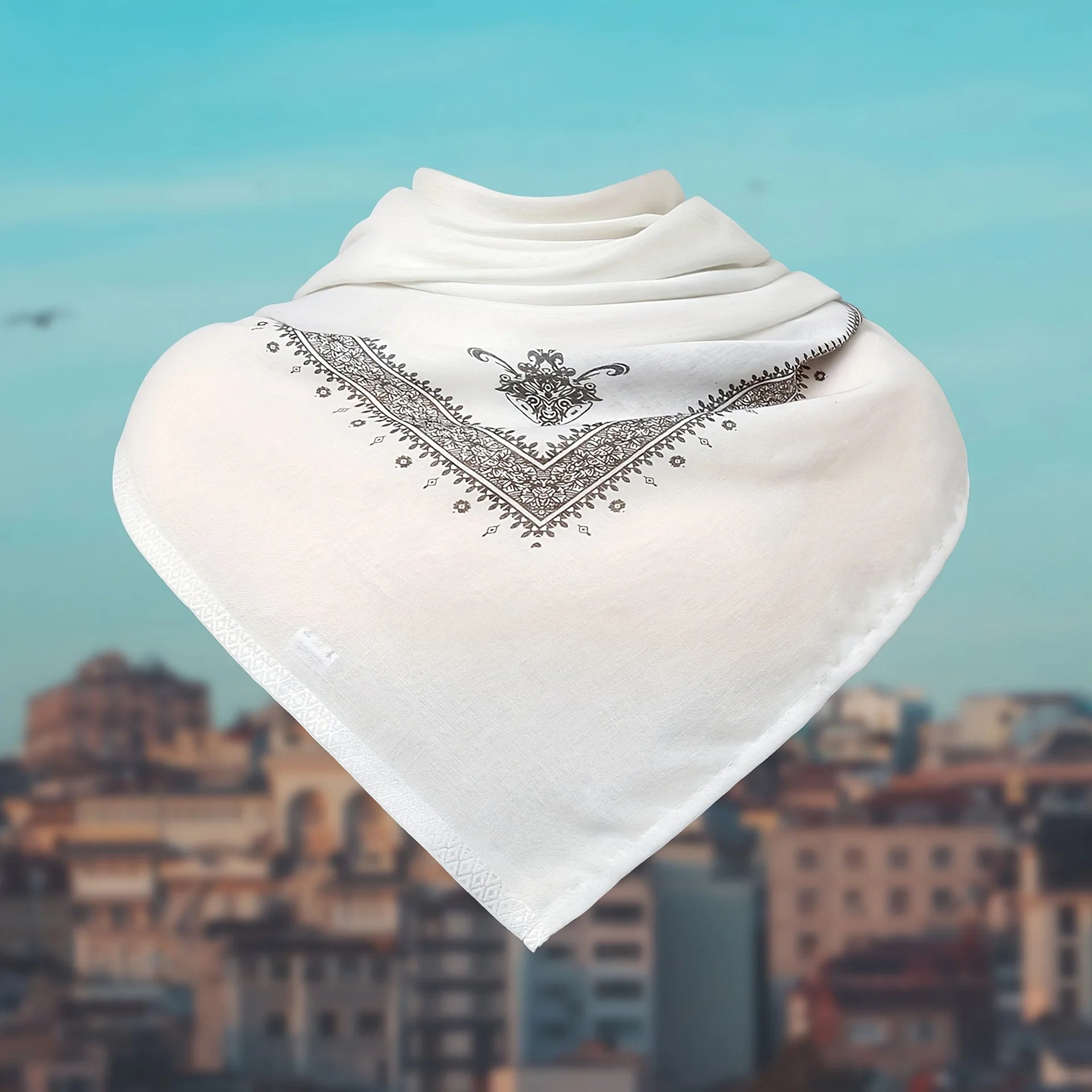 Arab Saudi Men's Shemagh Scarf Wrap, Cotton Keffiyeh Ghutra Headscarf for Middle East Style