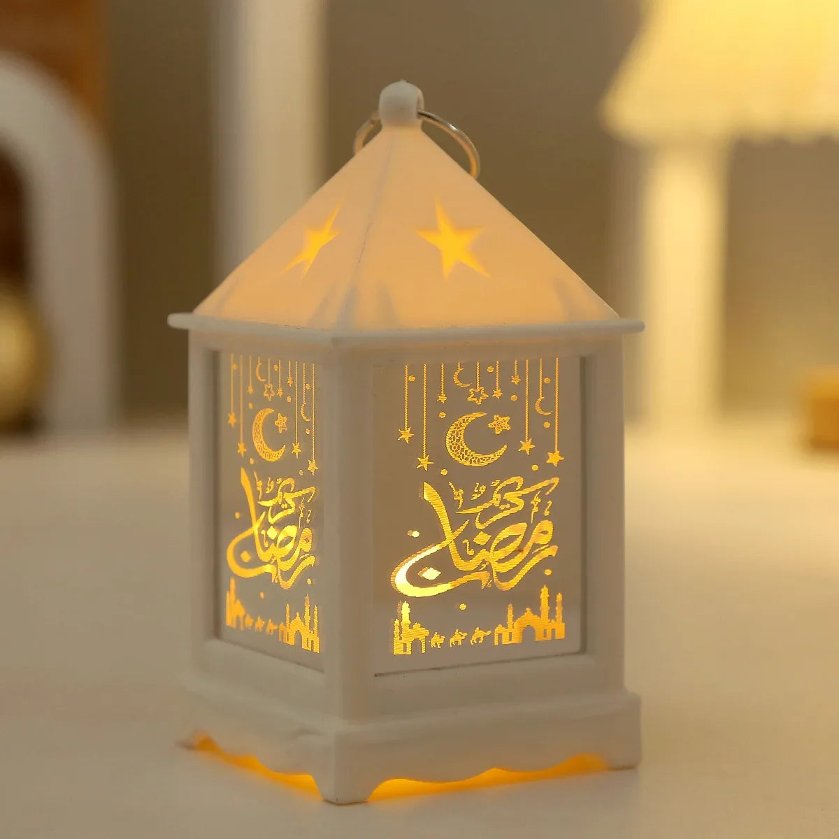 2025 Eid Mubarak Wind Lantern Ornaments Ramadan Led Portable Lamp Eid Al Adha Gifts Muslim Gurbang Ramadan Decoration for Home