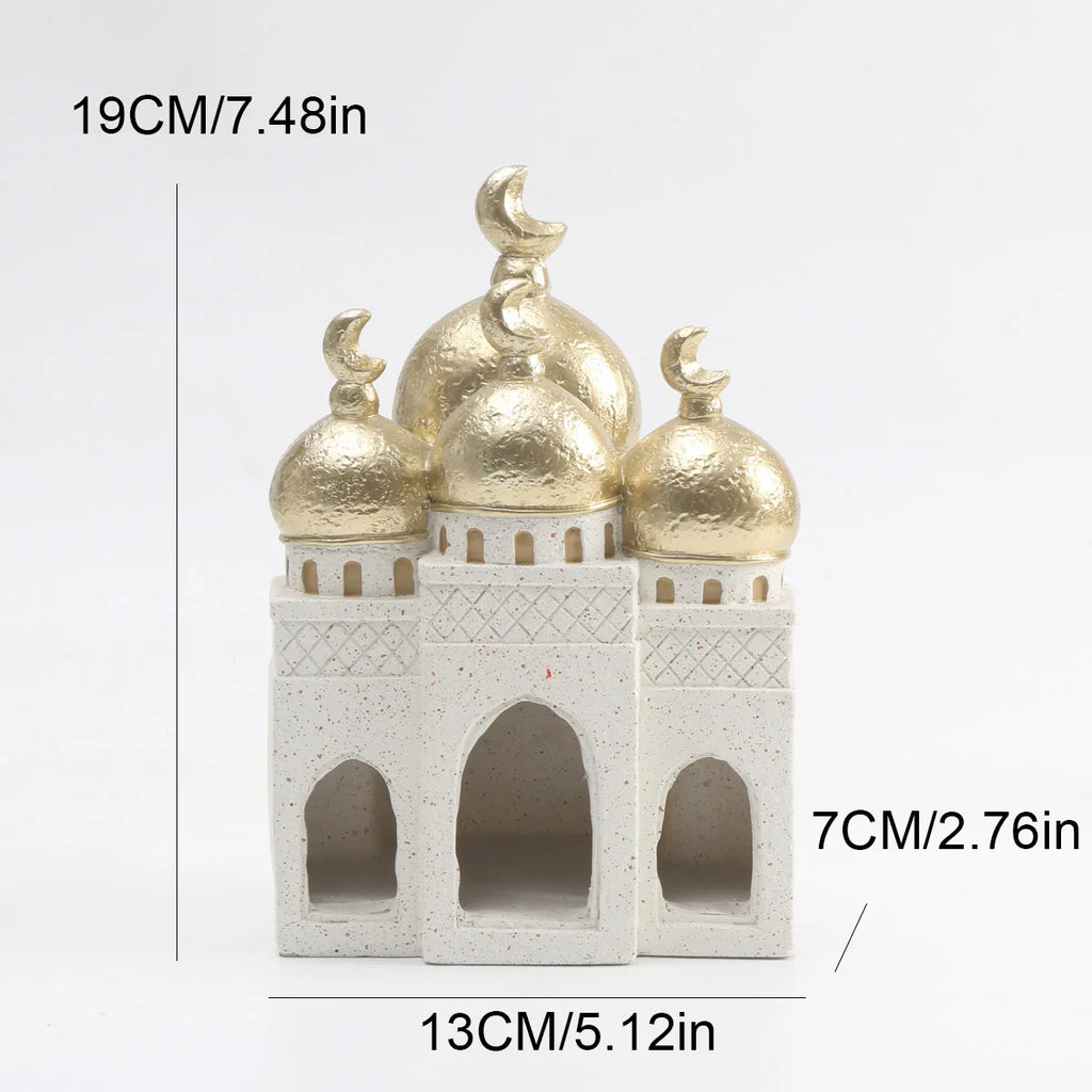 1 PC Candlestick Muslim Kaaba Dome Mosque Islamic Desktop Ornament Table Car Decor Crafts Gifts