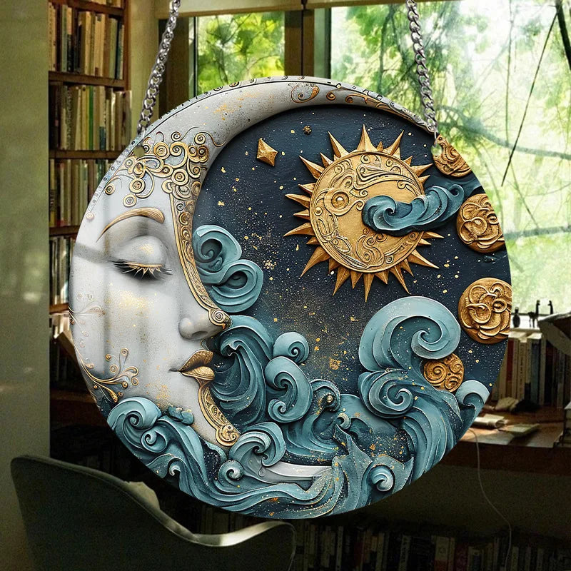 1 Piece Middle East Ramadan Festival Decoration Retro Colored Acrylic Disc Hanging Decoration Home Room Chain Decoration Pendant