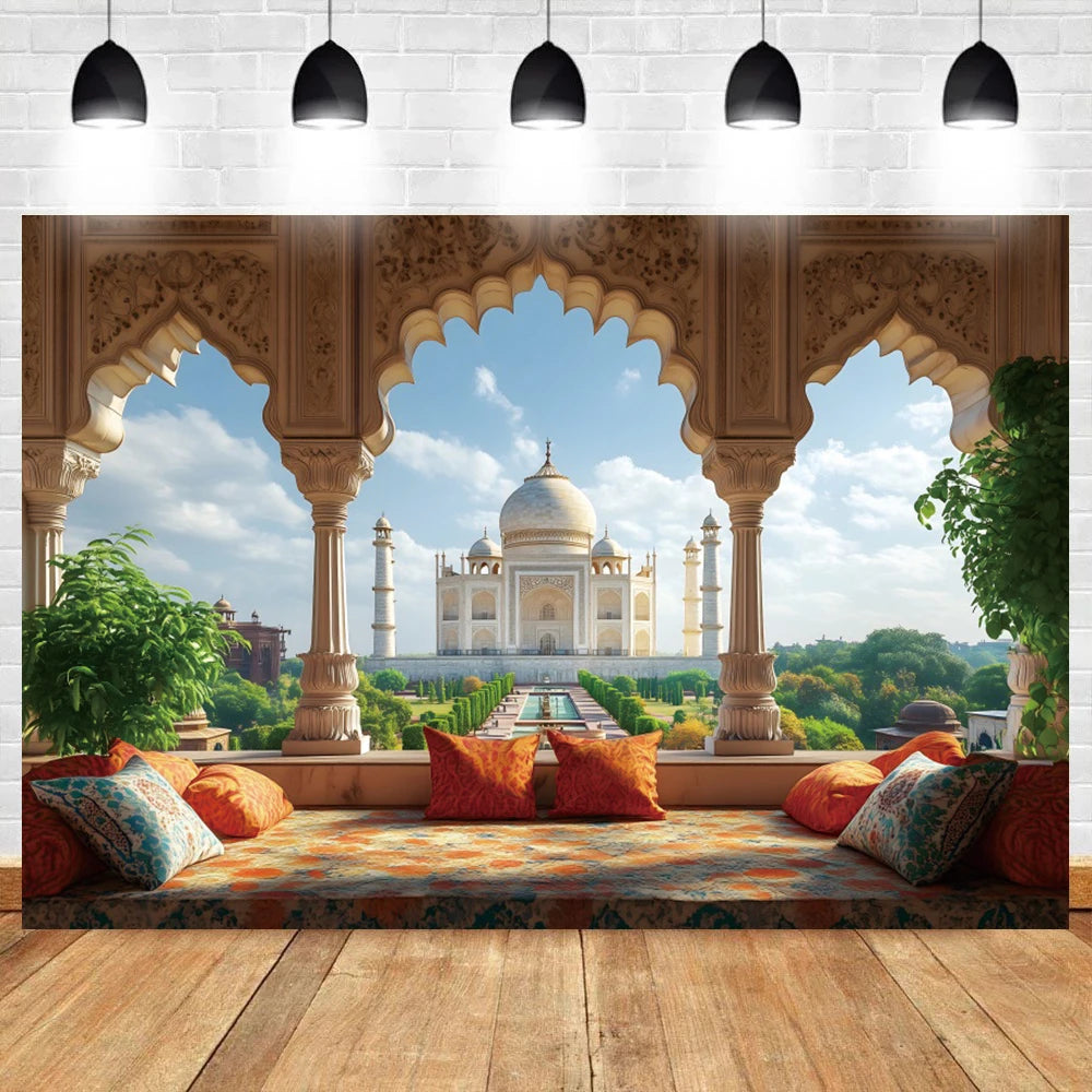 Islamic Mosque Background Ramadan Aladdin Eid Mubarak 2026 Muslim Kareem Al Fitr Festival Party Indoor Decoration Photo Backdrop