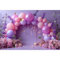 Birthday Photographic Backgrounds Baby Shooting Props Butterfly Purple Balloons Backdrops Photography Room Decorations Photozone