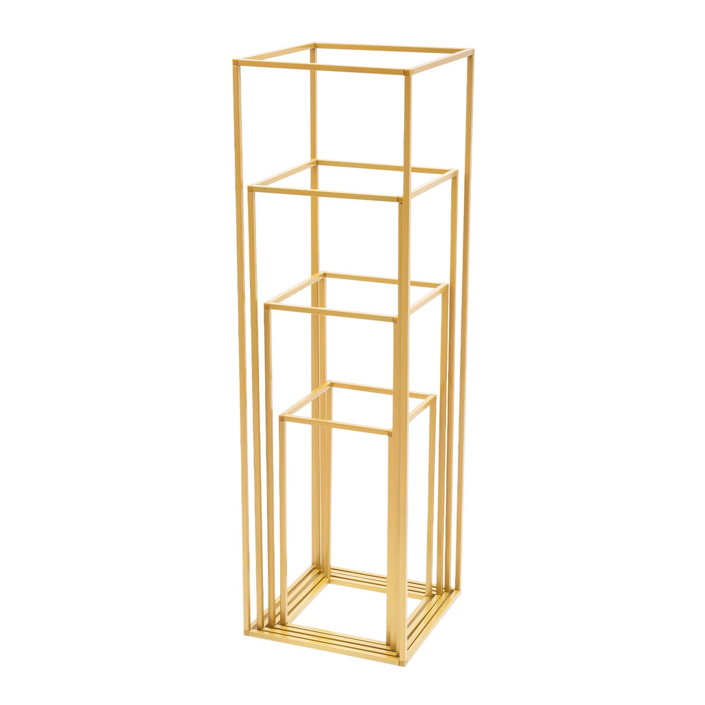4 Different Height Wedding Flower Stand Metal Floor Geometric Vase Set Wedding Centerpieces For Table Tall Decorations For Party