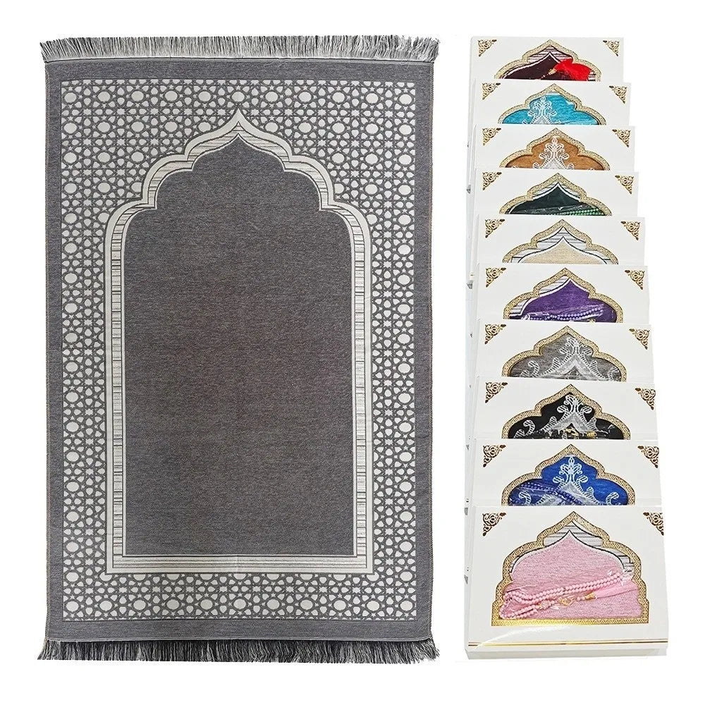 Printed Floor Mat 70x110cm Muslim Prayer Rug Non-slip Foldable Islamic Prayer Mat Rectangle Ethnic Style Janamaz Sajadah Eid