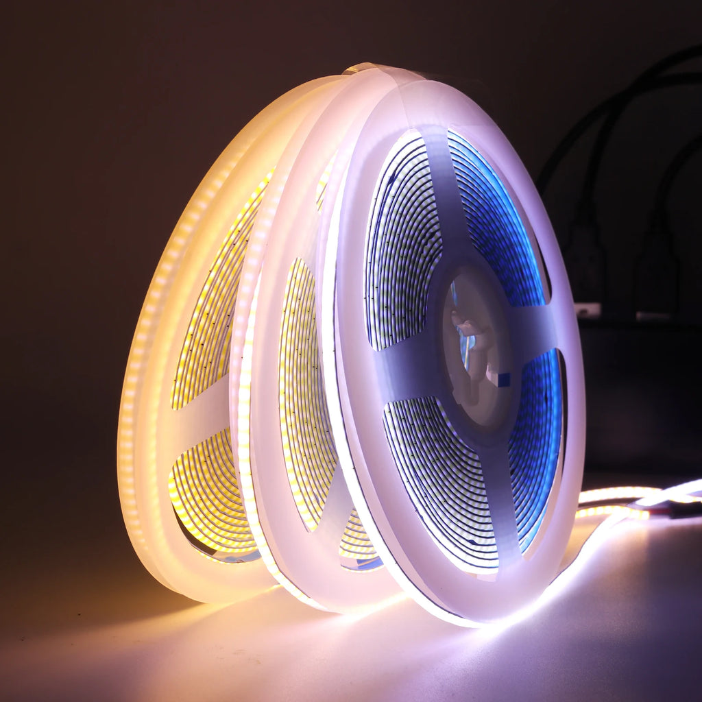 USB Dimmable COB LED Strip Light 3MM 5MM 8MM RA90 High Density 320LEDs/M 3000K 4000K 6500K FOB Flexible Ribbon Tape Rope Lamp