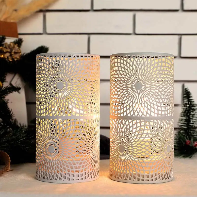 2Pcs/set  Battery Powered Table Lamp Modern Nordic Cylinder Lamp for Warm Light with LED Edison Style Bulb Wedding Home Decor
