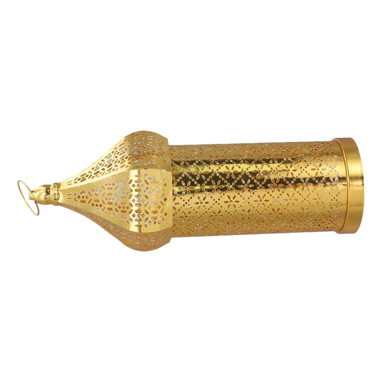 1PC Moroccan Golden Hollow Iron Lantern Ramadan Home Decoration Light Ornaments Gold Lanterns Moroccan Home Crafts Decoration