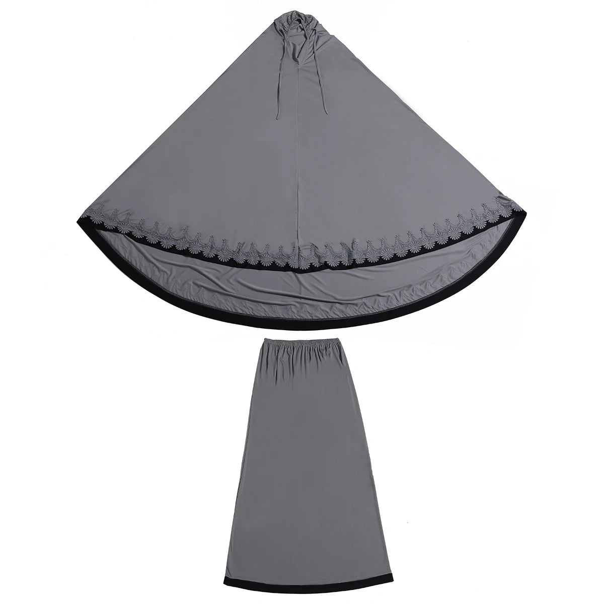 Muslim Women Burqa Dress Lace Two-piece Suit Ethnic Lady Hijab Abaya Suit Ramadan Eid Prayer Garment