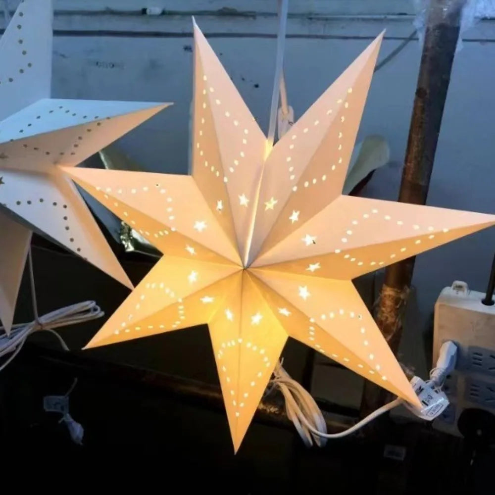 New Hollow Star Hanging Pendants 35/45cm Eid Mubarak Islam Muslim Light Paper Lantern Home Decorations