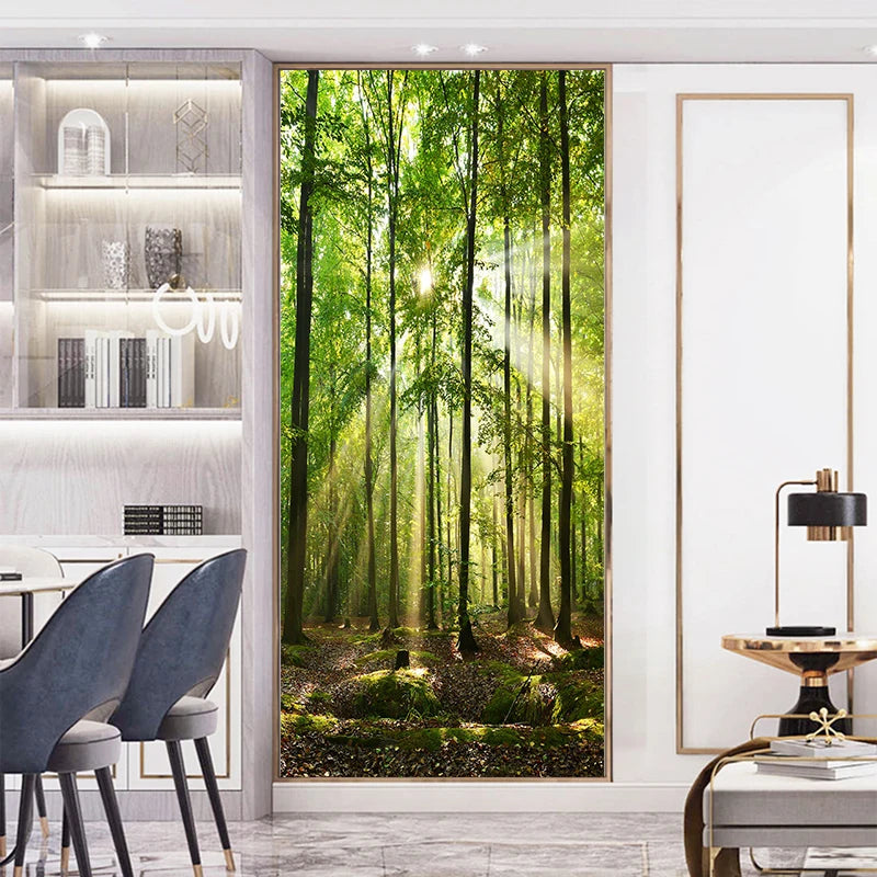 Medieval Stone Hutongs DIY Door Wall Sticker Home Decor Living Room Children Room Bedroom Art Mural Self-adhesive PVC Wallpaper