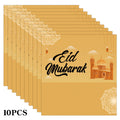 10pcs Eid Mubarak Chocolate Candy Stickers,Mosque&Lantern Crescent Design,Labels For Gift Wrap,Islamic Ramadan Greeting Supplies