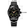 AL Harameen 6102FBB Azan Watch Islamic Prayer Alarm time for all Muslim Man's Stainless Steel Business Watch