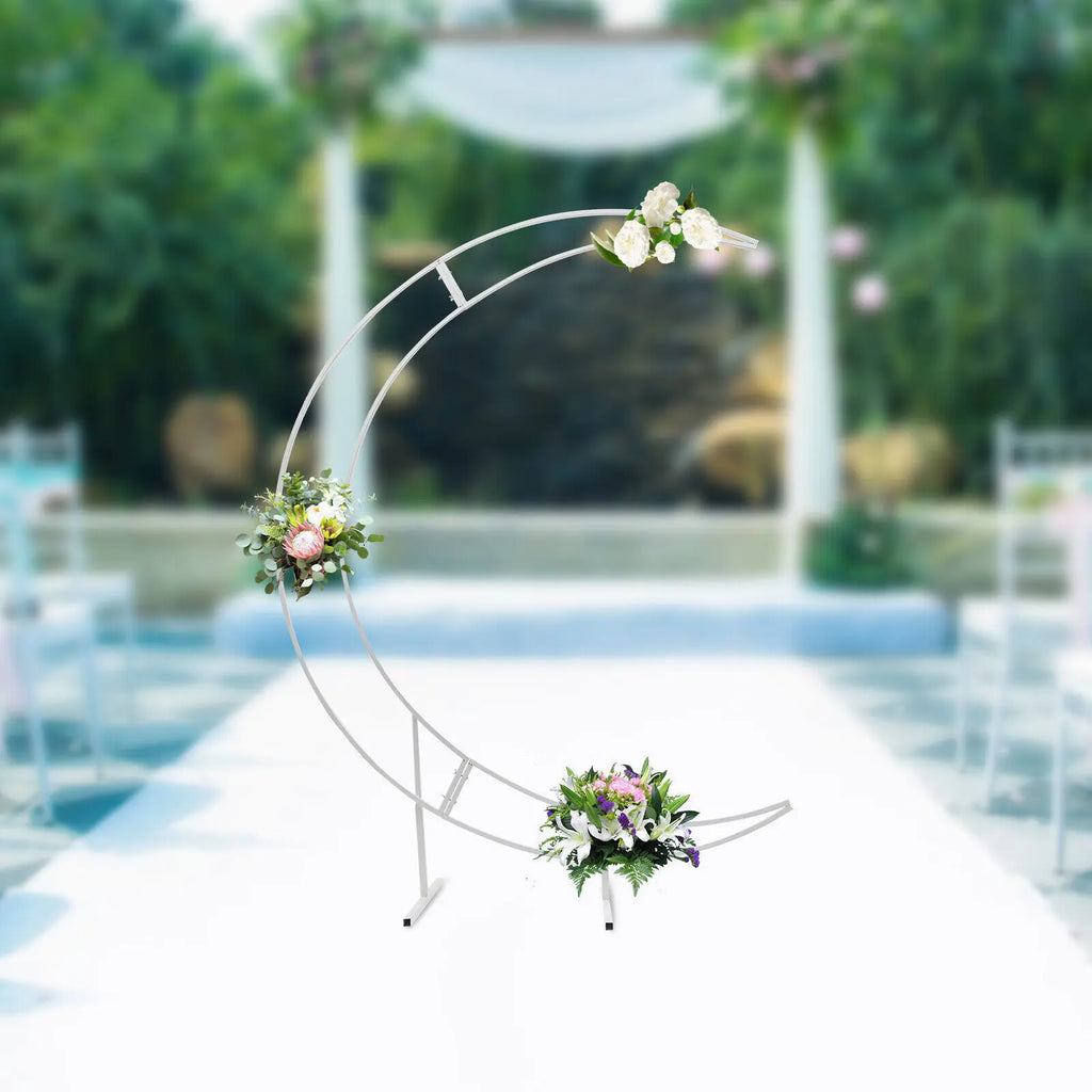Large Crescent Wedding Balloon 7ft Moon Backdrop Stand Metal Arch Frame Wedding