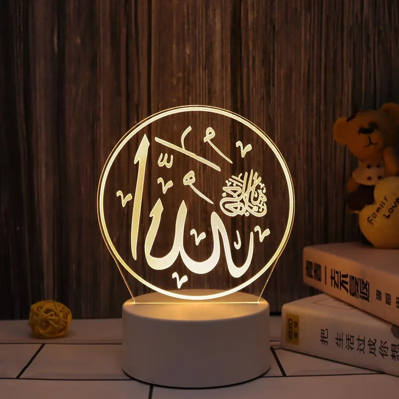 2026 Eid Mubarak Muslim Festival Decor Supplie Night LED Light Hanging Ornament Ramadan Kareem Decoration for Home Event Party
