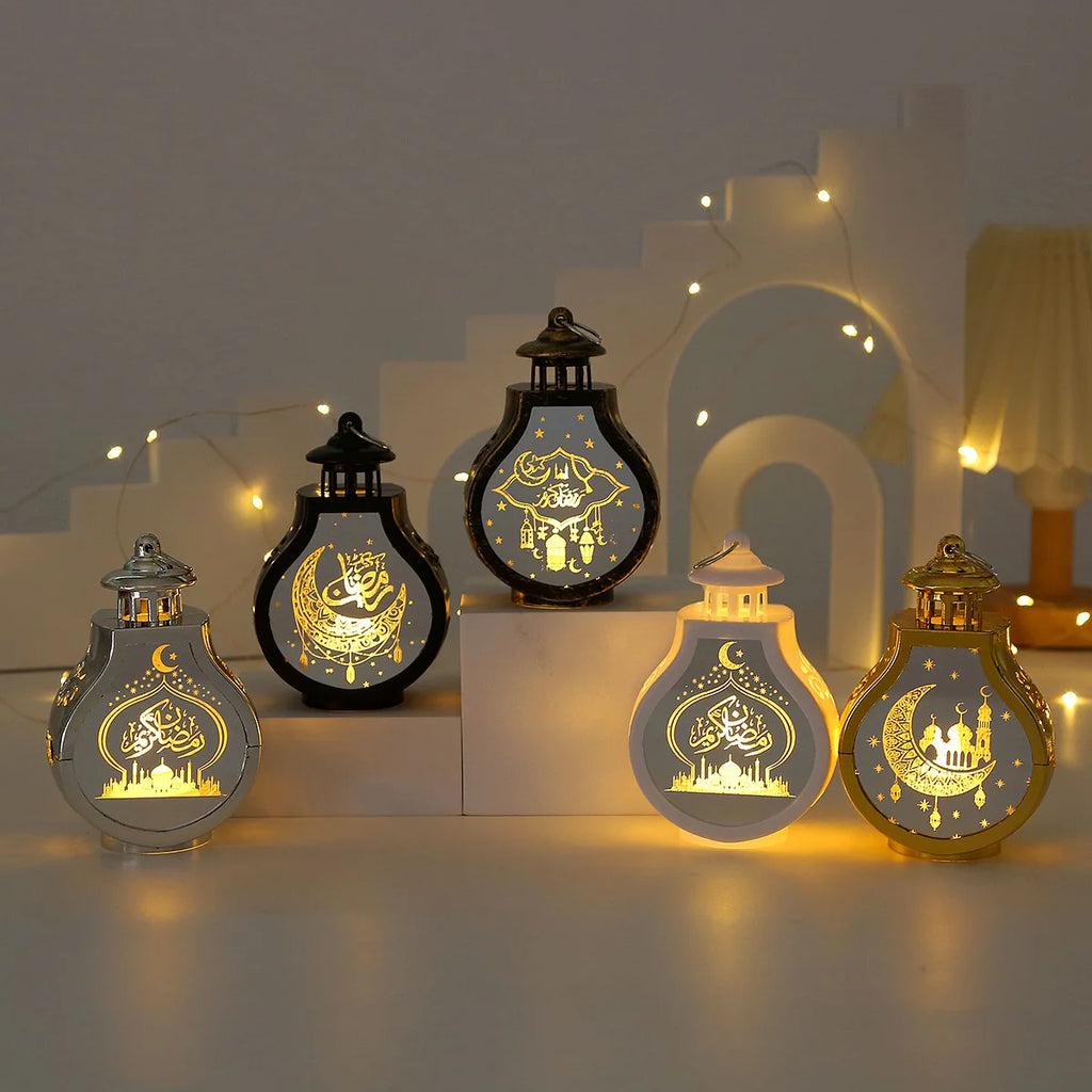 2024 Ramadan LED Lantern Light Eid Mubarak Decoration for Home Islamic Muslim Festival Party Ramadan Kareem Decor EID Al Adha